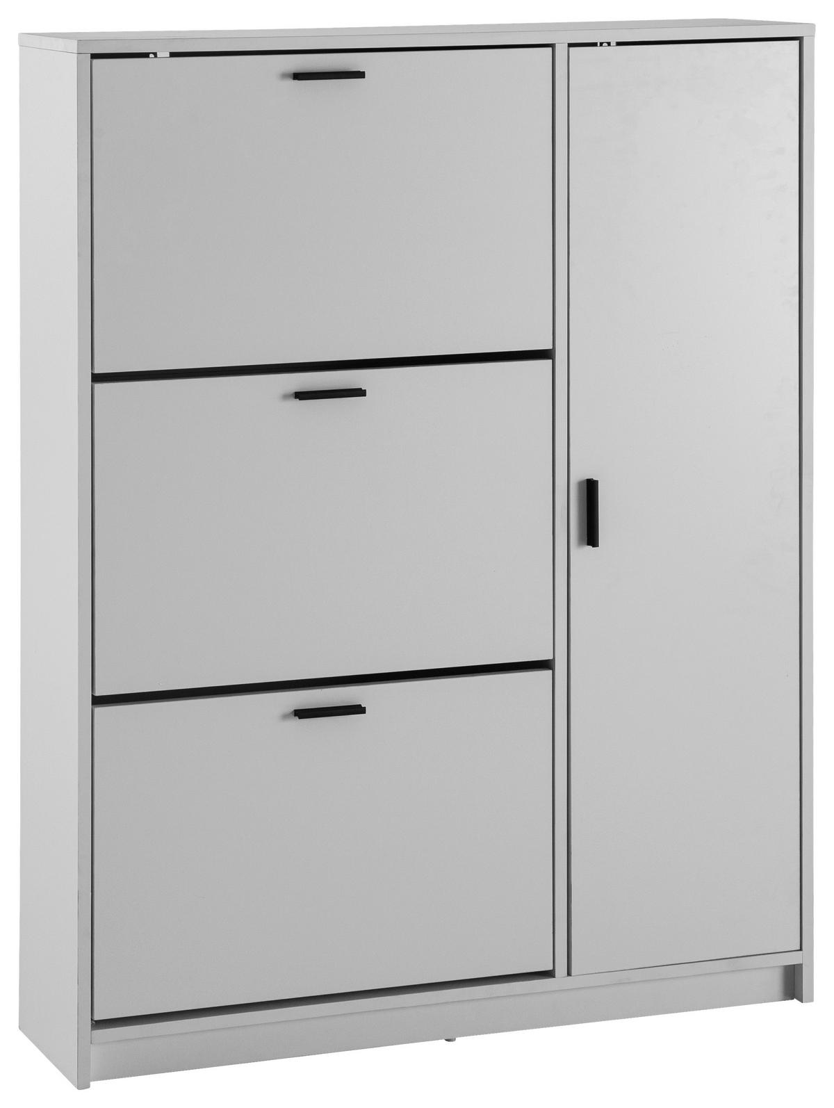 SCHUHSCHRANK WL6.868 - Weiss/Schwarz, Design, Holzwerkstoff/Metall (90/120/24cm) - MID.YOU