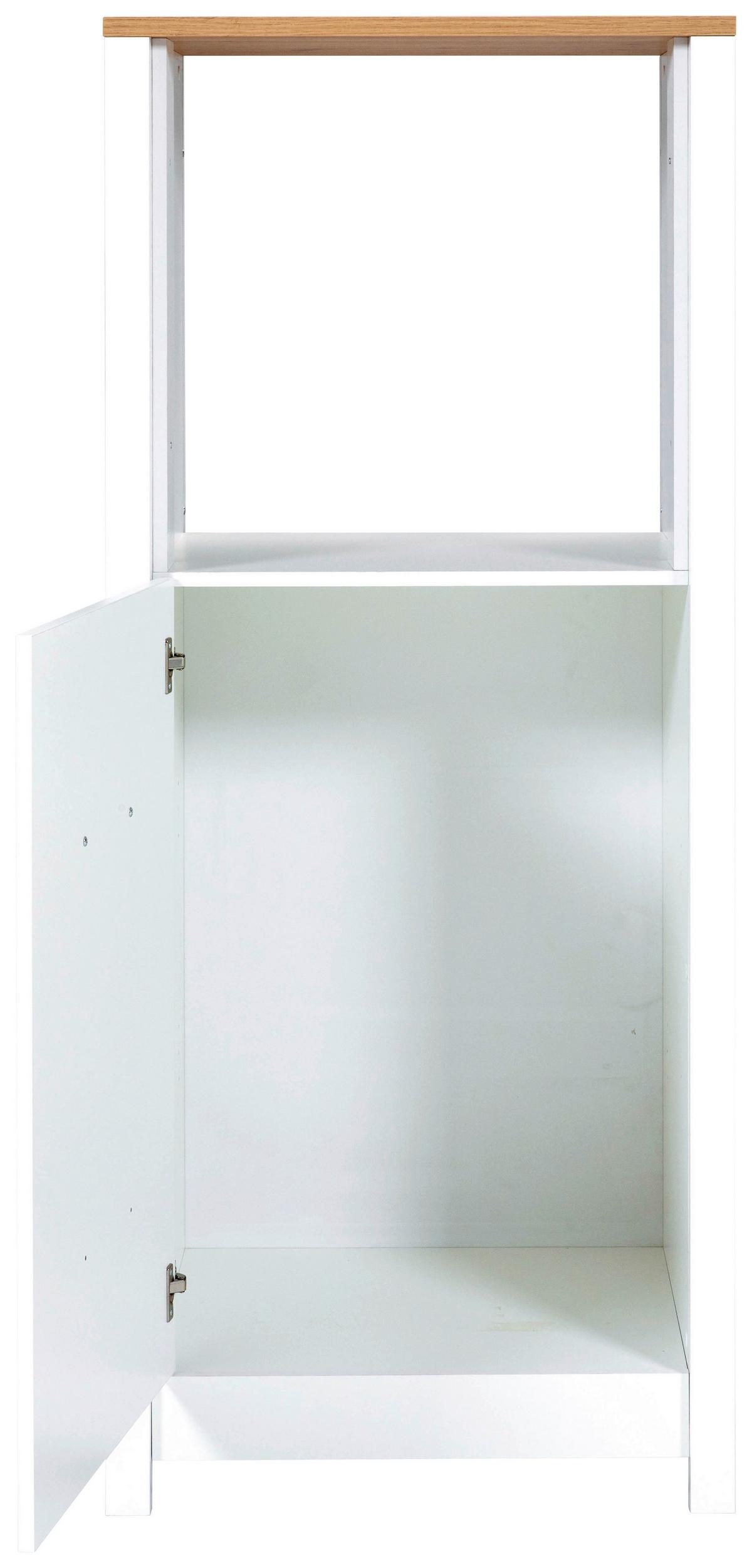 Geräteumbauschrank Sicilia Weiß/Eiche Artisan - Silberfarben/Weiß, MODERN, Holzwerkstoff/Metall (70/167/60cm) - Mömax