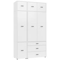 Kleiderschrank Kivo Weiß - Schwarz/Weiß, Basics, Holzwerkstoff/Kunststoff (135/239,40/52,1cm) - Based