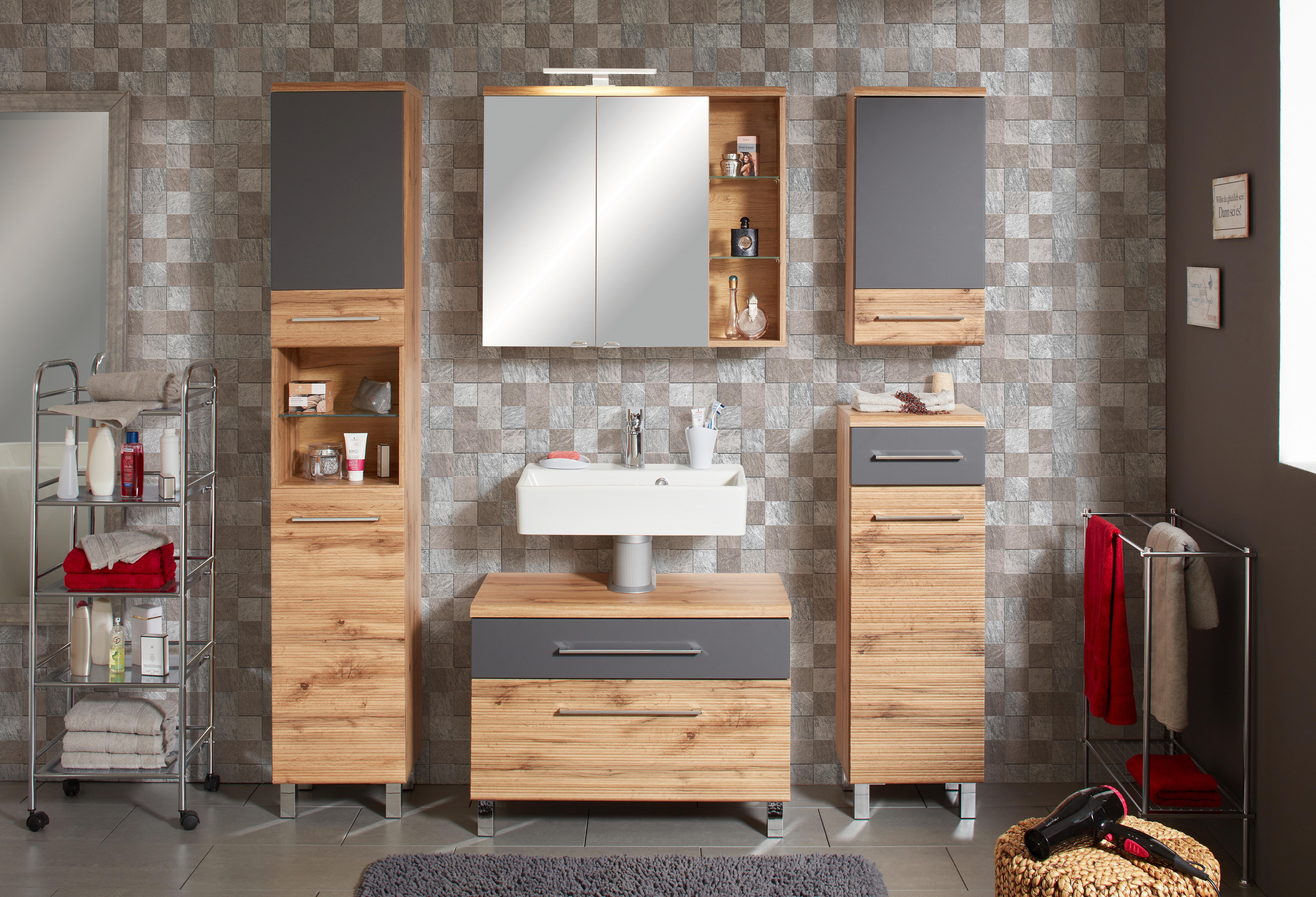 ÖVERSKÅP FLOAT -EXKLUSIV- - kromfärg/antracit, Modern, metall/trämaterial (35/70/21cm) - Premium Living