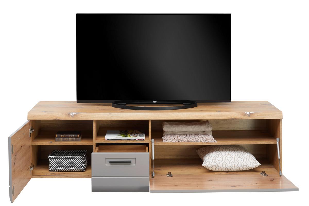 Tv-element Auris, Barva Hrasta, Siva - siva, Moderno, umetna masa/leseni material (190/50/50cm) - Mömax