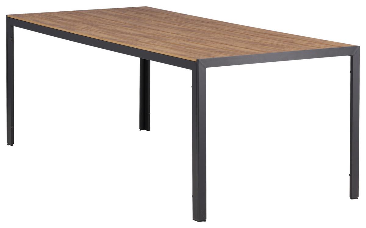 GARTENTISCH BREAK - Schwarz/Naturfarben, KONVENTIONELL, Holz/Metall (205/90/74cm) - Gardenson