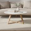 SOFFBORD MATTIA - vit/ekfärgad, Modern, trämaterial/trä (80/80/39cm) - Bessagi Home