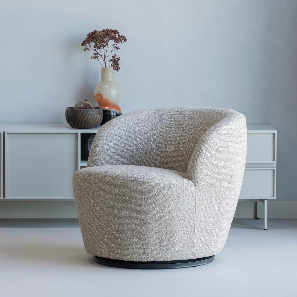 Cocktailsessel Serra Naturfarben - Schwarz/Naturfarben, Design, Kunststoff/Textil (70/68/77cm) - Livetastic