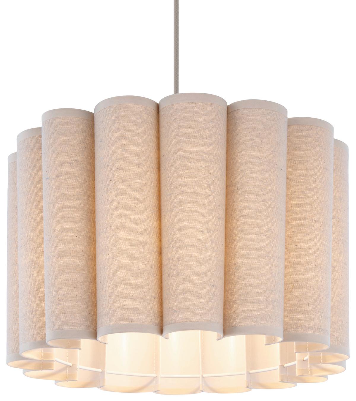 Hängeleuchte Sejla Beige max. 25 Watt - Beige, MODERN, Textil/Metall (40/40/120cm) - Mömax