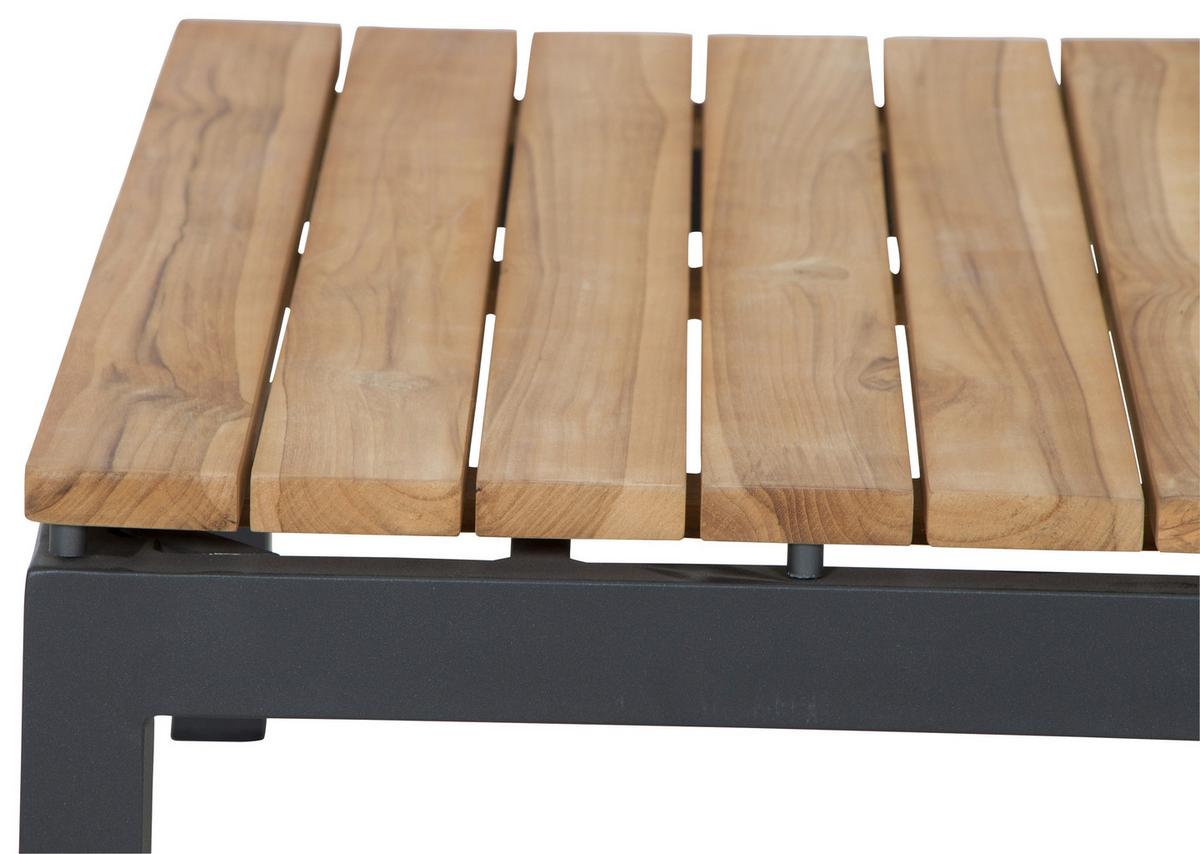 Loungetisch Alvida Teakholz /Schwarz B: ca. 73,5 cm - Anthrazit/Teakfarben, MODERN, Holz/Metall (73,5/73,5/31,5cm) - Siena Garden