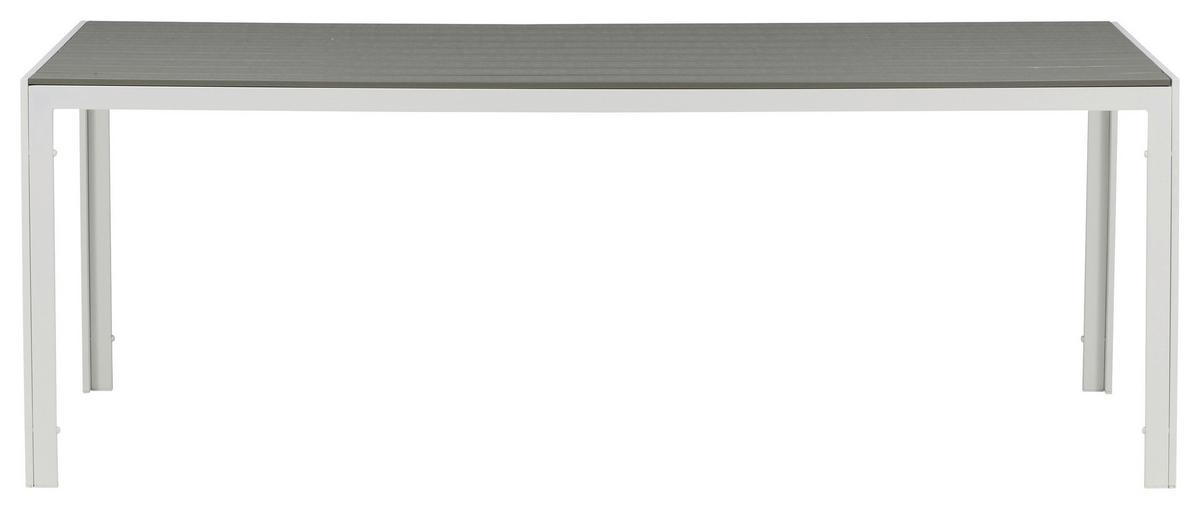 Gartentisch Break ca. 205x90x75 cm Grau/Weiß - Weiß/Grau, KONVENTIONELL, Metall (205/90/75cm) - Gardenson