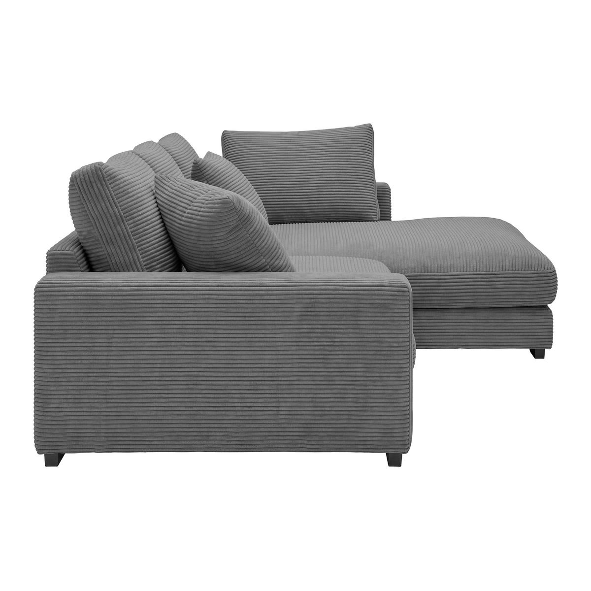 Ecksofa Pedro Grau - Schwarz/Grau, MODERN, Kunststoff/Textil (300/190cm) - Mömax