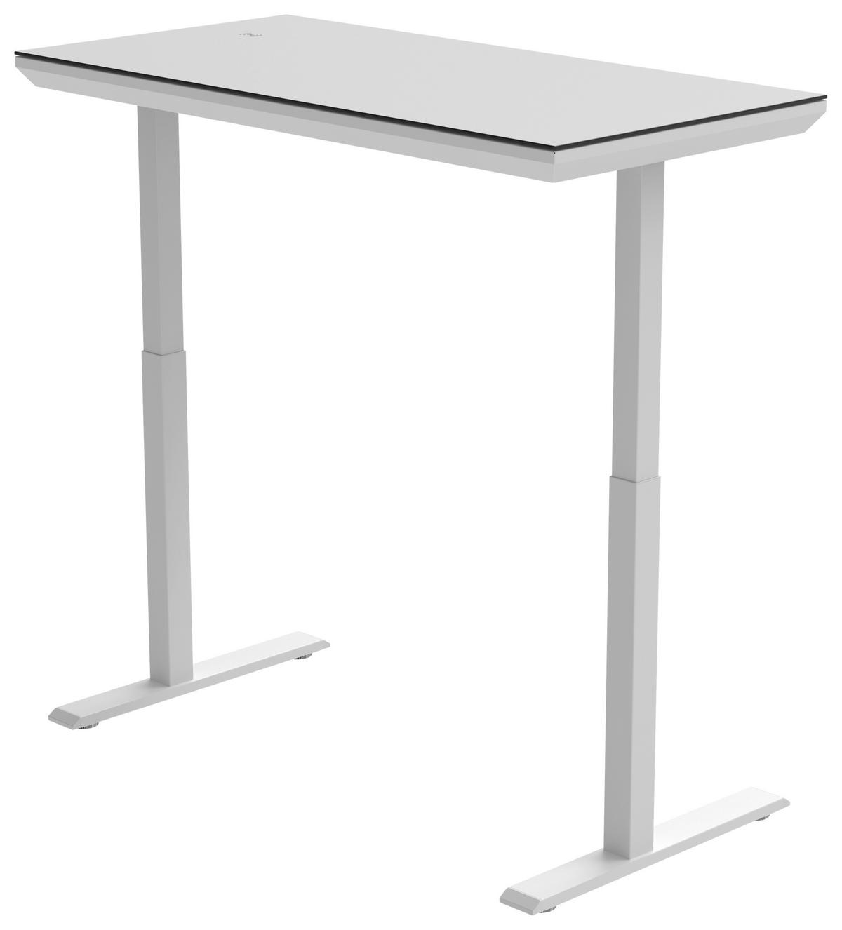 Schreibtisch Harry Weiss - Weiss, Modern, Holzwerkstoff/Kunststoff (120/72-120/60cm) - Mömax