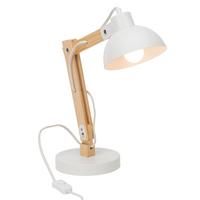 Tischleuchte Moda Weiß max. 25 Watt - Weiß, Natur, Holz/Metall (41,5/16/32cm) - Brilliant