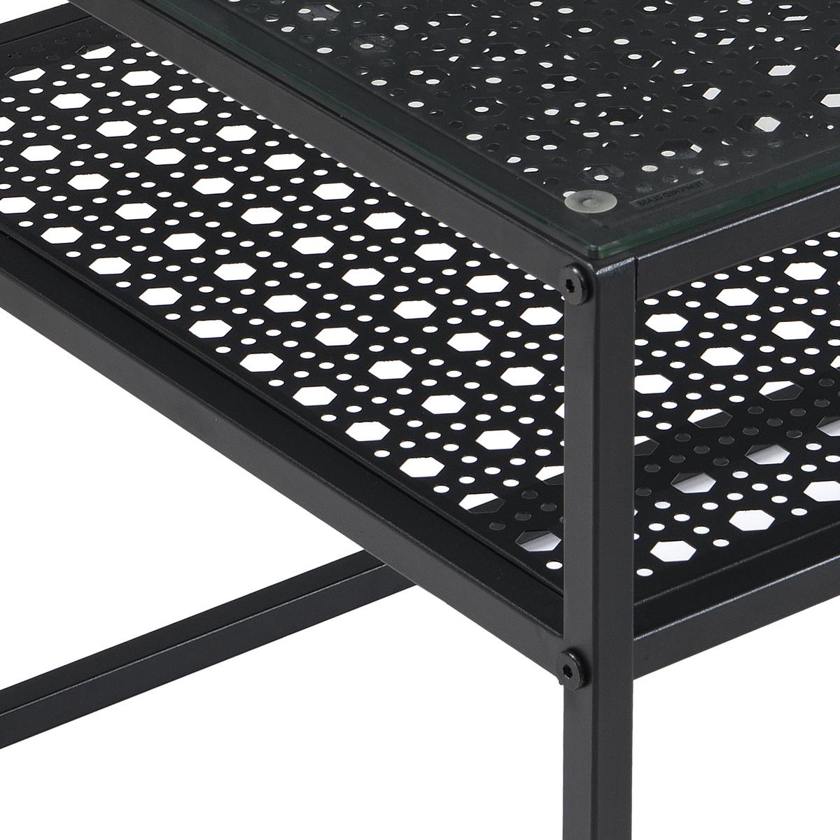 Couchtisch Wl7.327 - Schwarz, Design, Glas/Metall (100/50/45cm) - MID.YOU