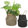 Übertopf Miriam in Natur/Schwarz - Schwarz/Naturfarben, Kunststoff/Weitere Naturmaterialien (25/30cm) - Mömax modern living