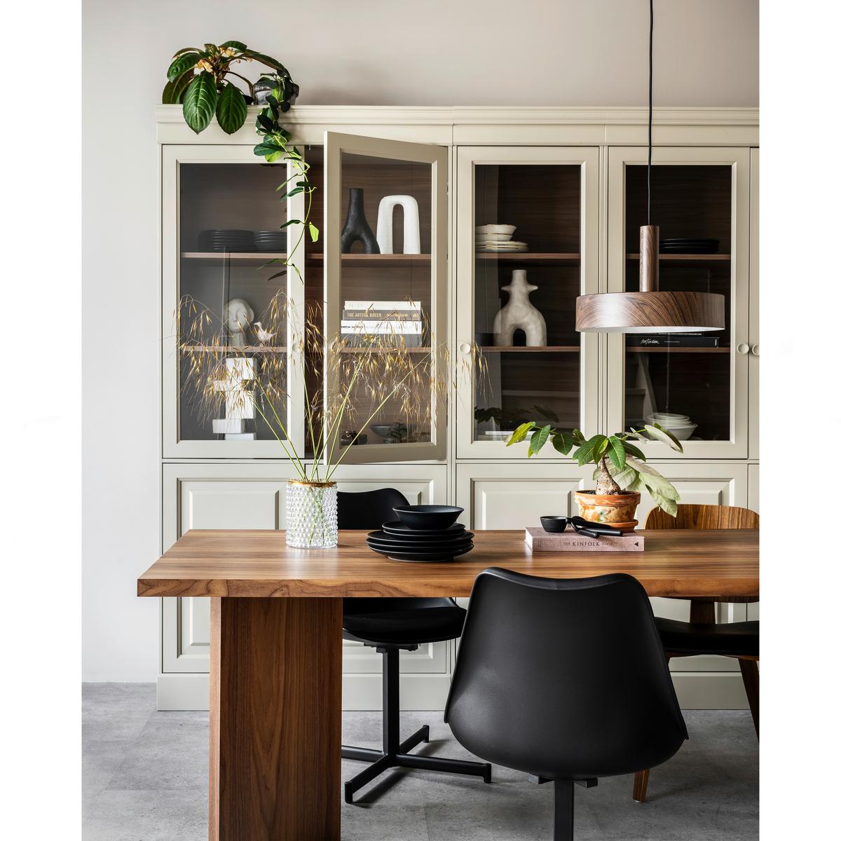 Vitrine Chow Grau - Grau, Design, Holz (105/215/40cm) - Livetastic