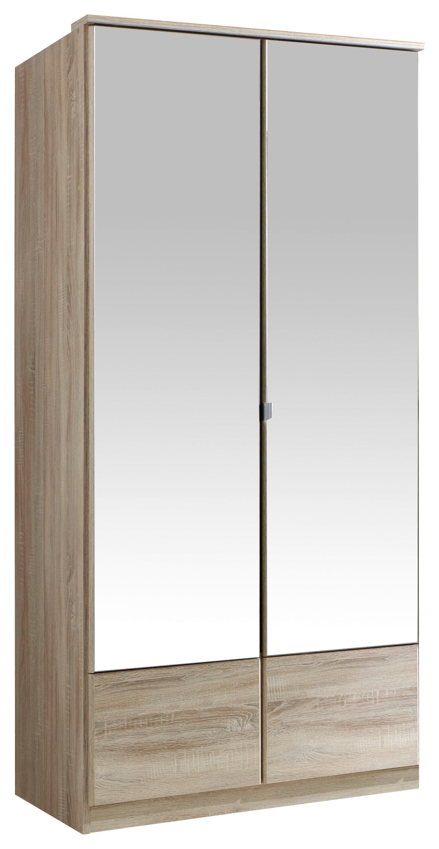 Ormar S Klasičnm Vratima Imago - boje hrasta/boje aluminija, Konvencionalno, staklo/drvni materijal (90/199/58cm) - Modern Living