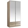 Ormar S Klasičnm Vratima Imago - boje hrasta/boje aluminija, Konvencionalno, staklo/drvni materijal (90/199/58cm) - Modern Living
