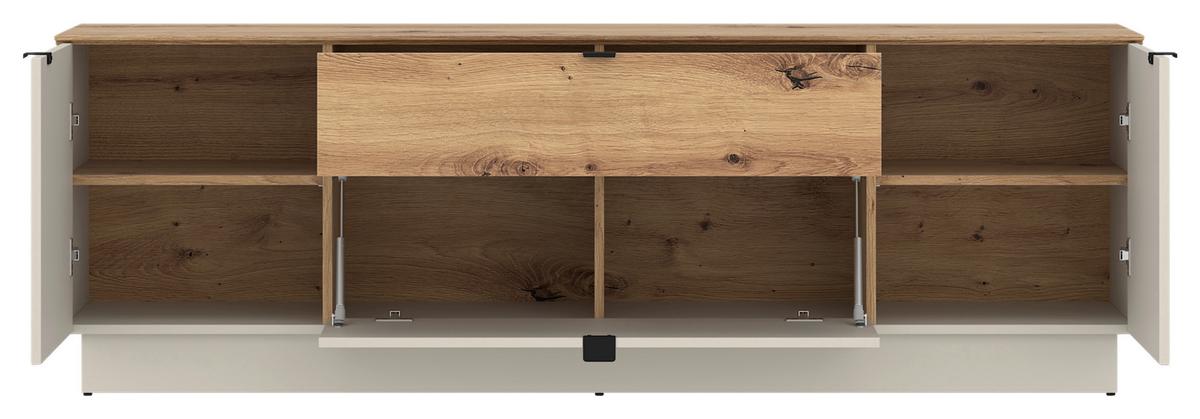 Tv Komoda Viona - kašmir/hrast Artisan, Basics, drvni materijal/metal (180/59,5/40cm) - Modern Living