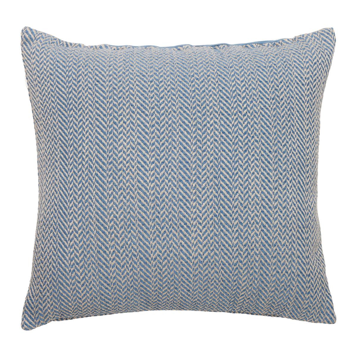 Kissenhülle Mary Zickzack in Blau ca. 45x45cm - Blau, MODERN, Textil (45/45cm) - Mary's