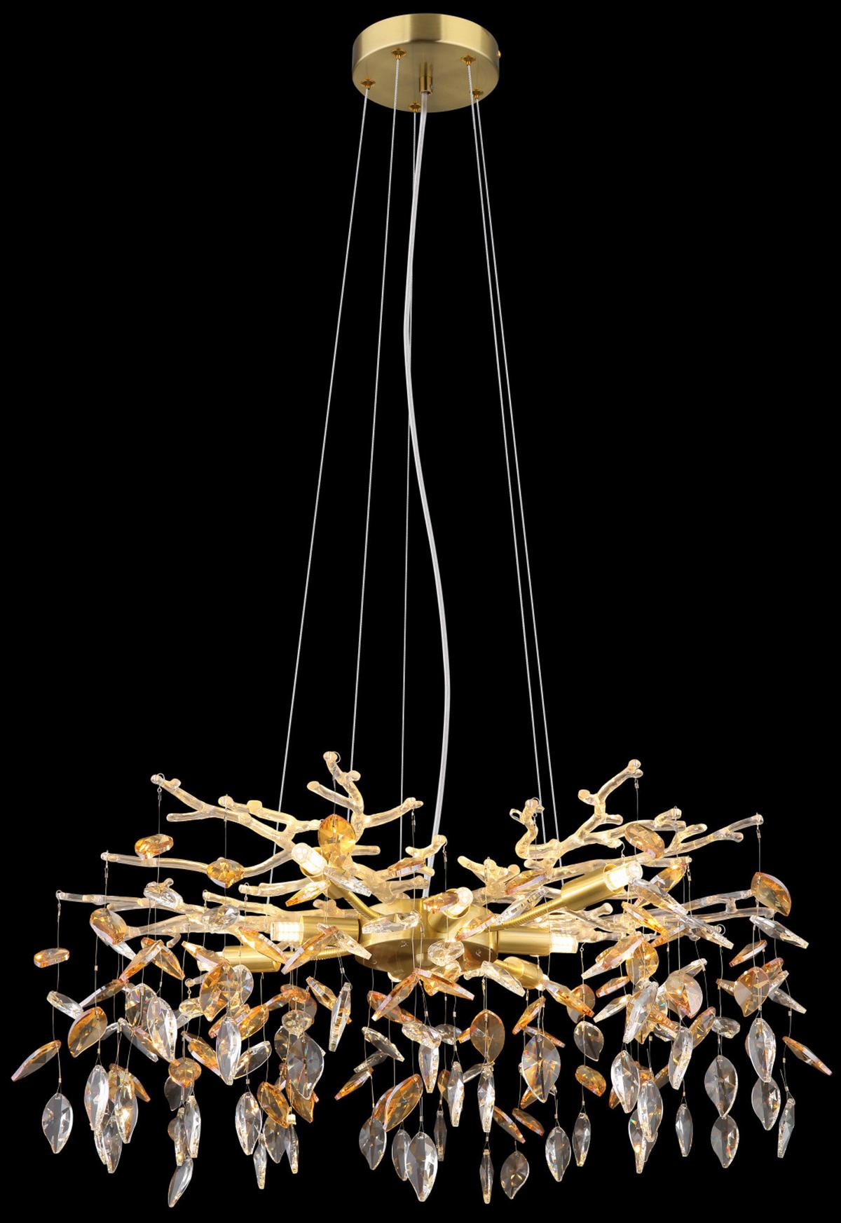 Luster Danna 64132-8 Danna - zlatne boje/boje jantara, Konvencionalno, staklo/metal (61/120cm) - Globo