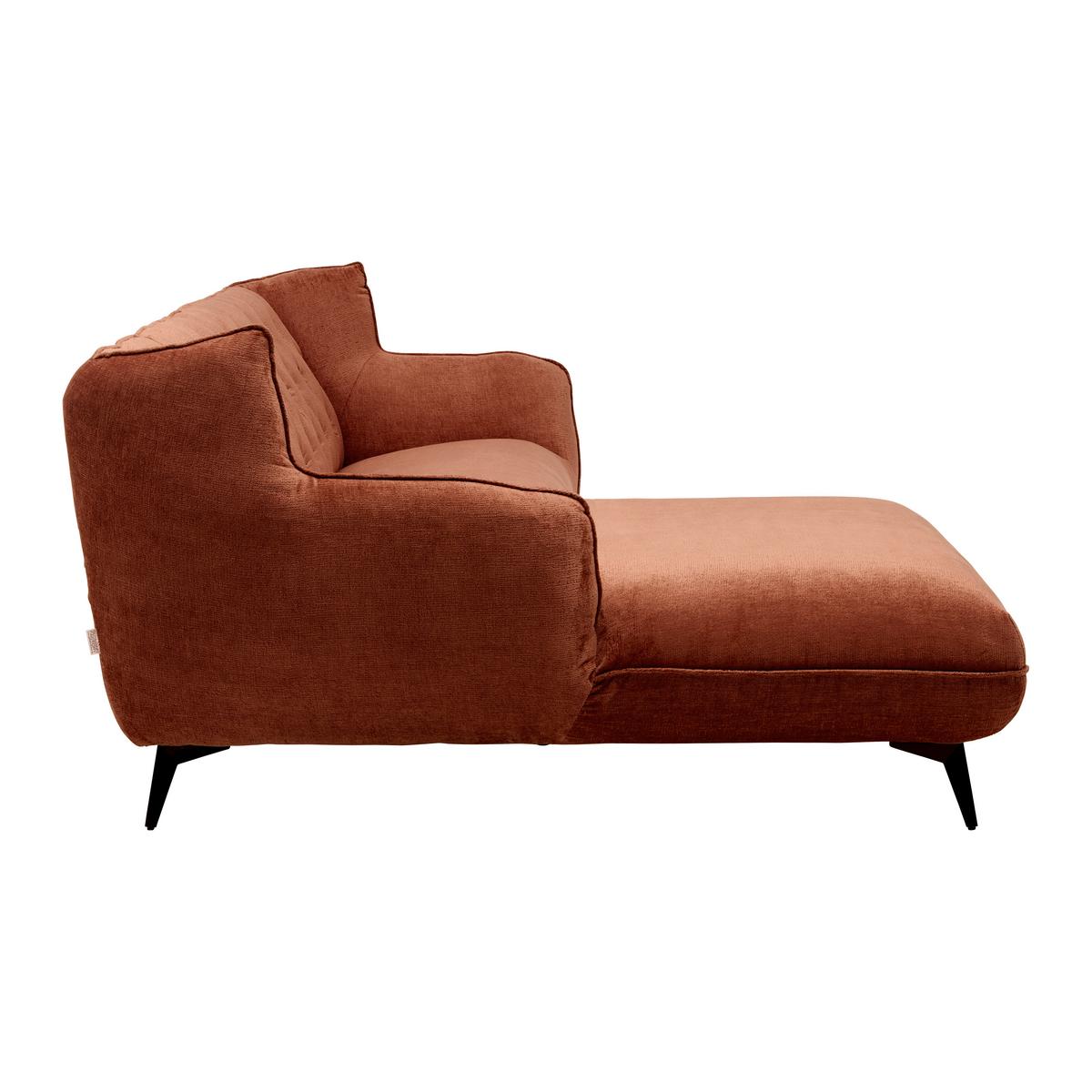 Wohnlandschaft Bogoni Rostfarben - Rostfarben/Schwarz, MODERN, Textil/Metall (278/84/168cm) - Mömax