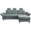 Wohnlandschaft Brizzini Mintgrau Chenille - Mintgrau/Blau, MODERN, Holz/Textil (250-280/176cm) - Livetastic