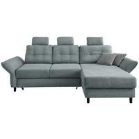 Wohnlandschaft Brizzini Mintgrau Chenille - Mintgrau/Blau, MODERN, Holz/Textil (250-280/176cm) - Livetastic