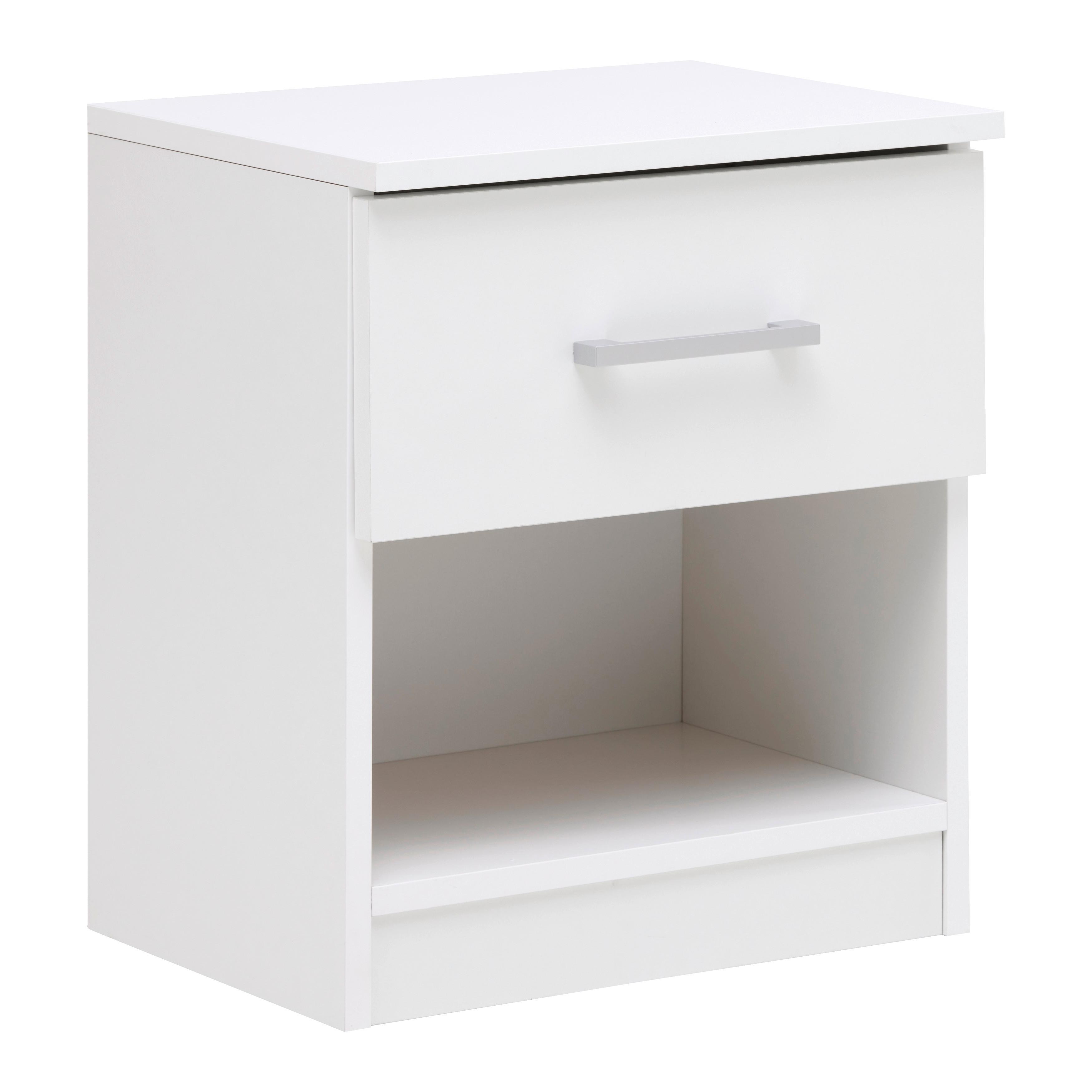 Nočna omarica LASSE - siva/bela, Konvencionalno, umetna masa/les (41/48/32cm) - Mömax