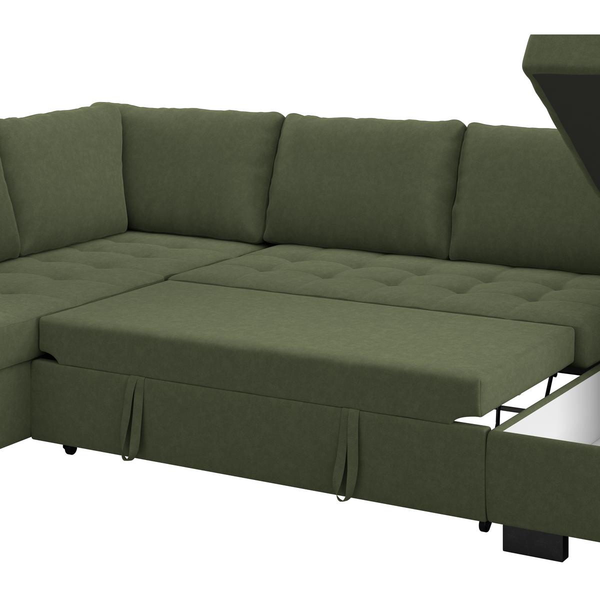 Kutna Garnitura Malte - siva/zelena, Moderno, tekstil/plastika (178/305/155cm) - Luca Bessoni