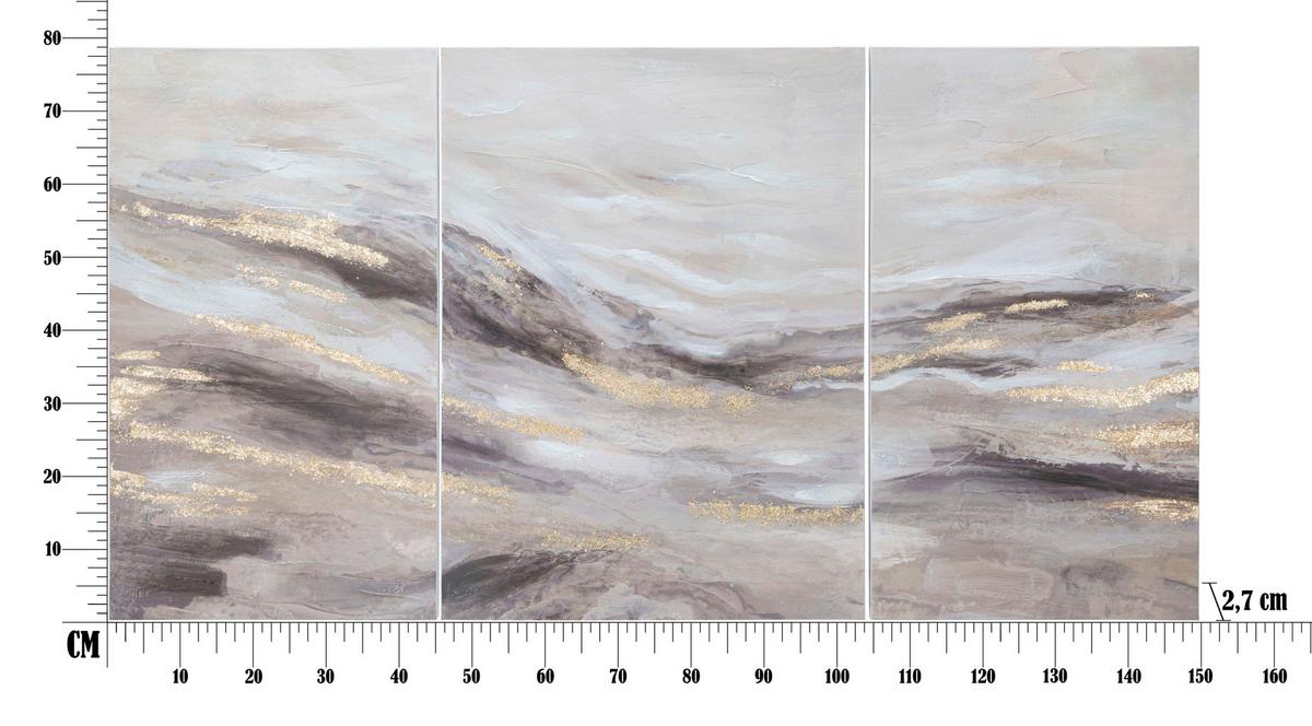 Leinwandbild Multicolor ca. 150x80cm - Multicolor, Basics, Holz/Textil (150/80/2.7cm)