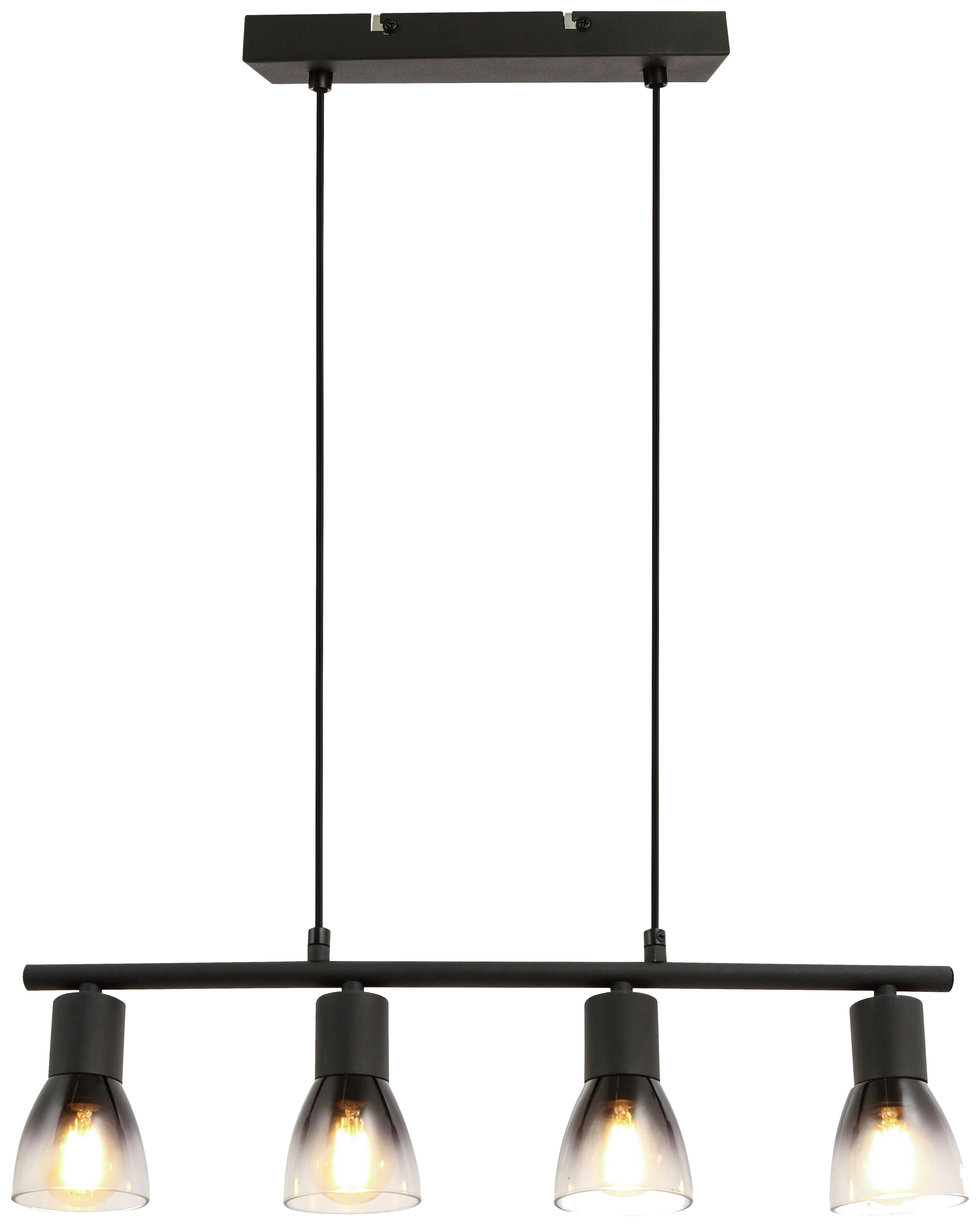 Hängeleuchte Hiz in Schwarz max. 25 Watt - Schwarz, MODERN, Glas/Metall (50/7,2/120cm) - Modern Living