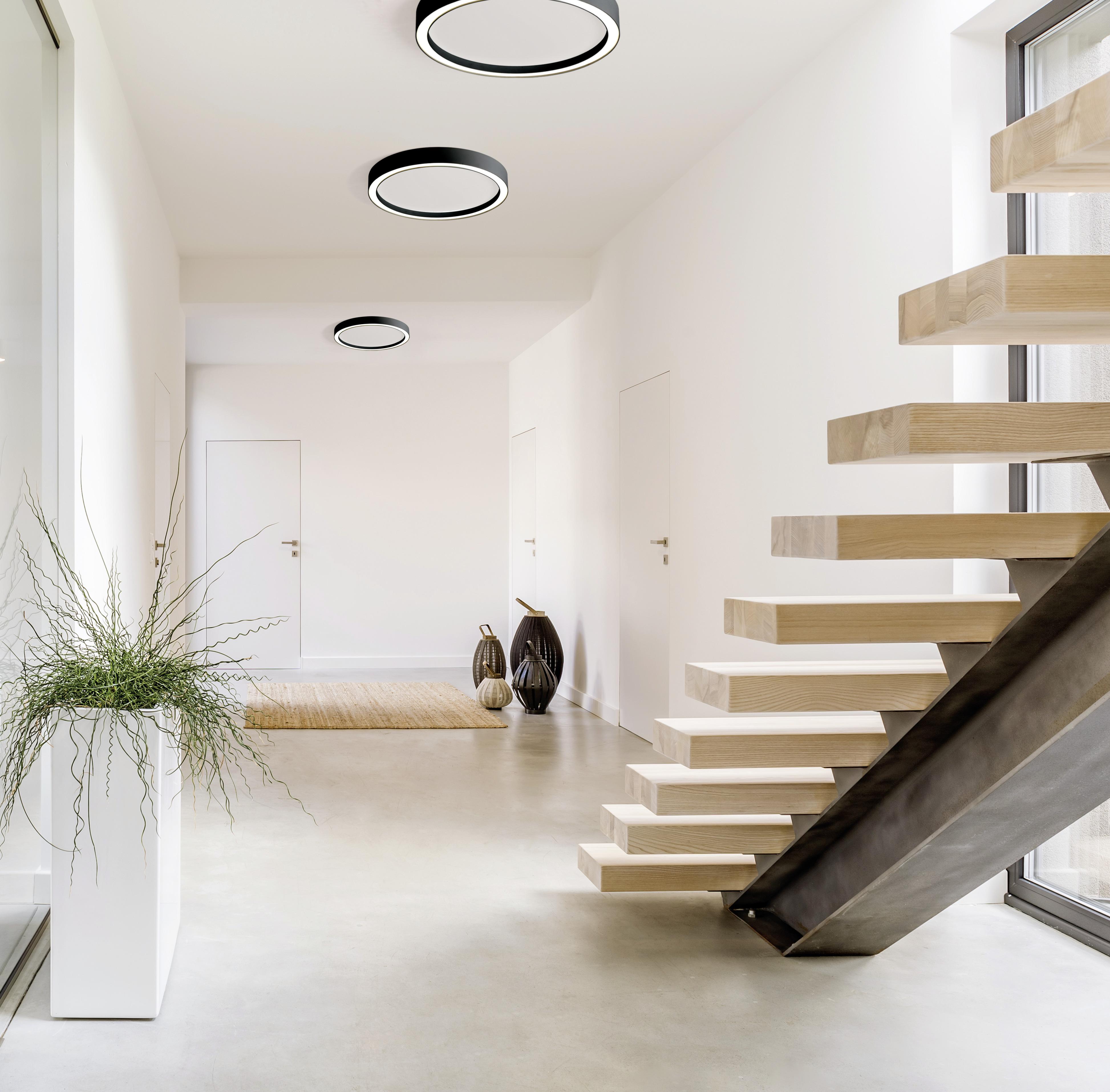 LAMPA SUFITOWA LED 93380209 AURA - czarny/biały, Design, metal (40/4cm) - BOPP