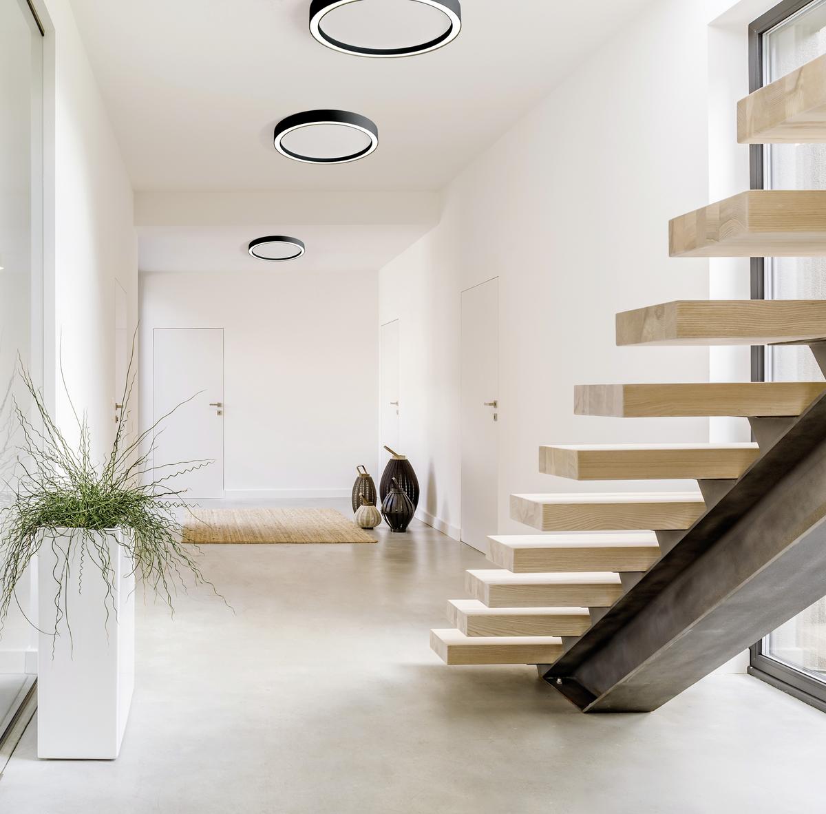 LAMPA SUFITOWA LED 93380209 AURA - czarny/biały, Design, metal (40/4cm) - BOPP