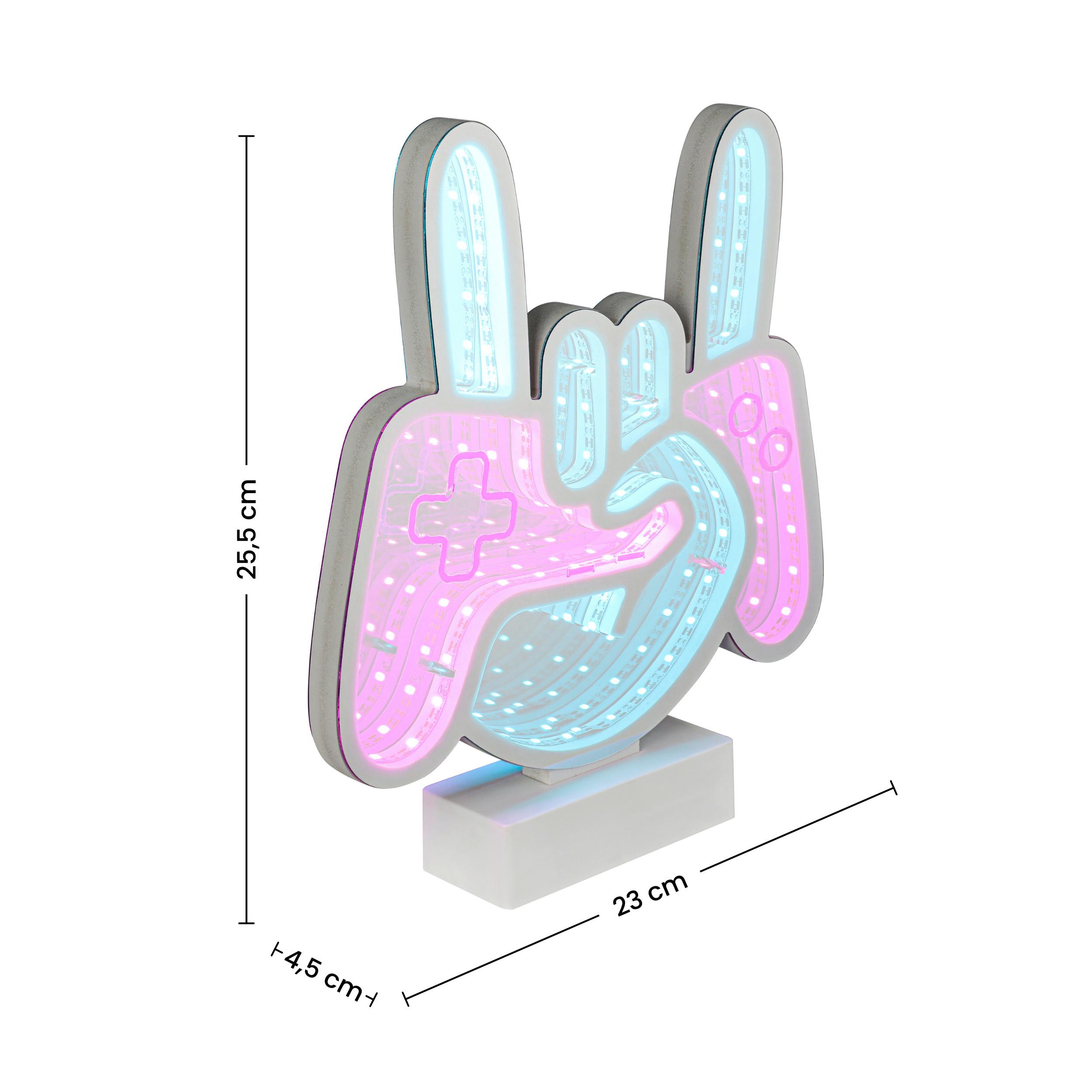 LED-DEKORATIONSLAMPA FRANI - vit/kromfärg, Modern, plast (22,9/4,6/25,3cm) - Mömax