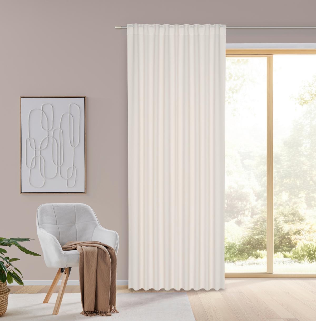 Sötétítőfüggöny 2db-Os Henri 140/245 - fehér, textil (135/245cm) - Mömax