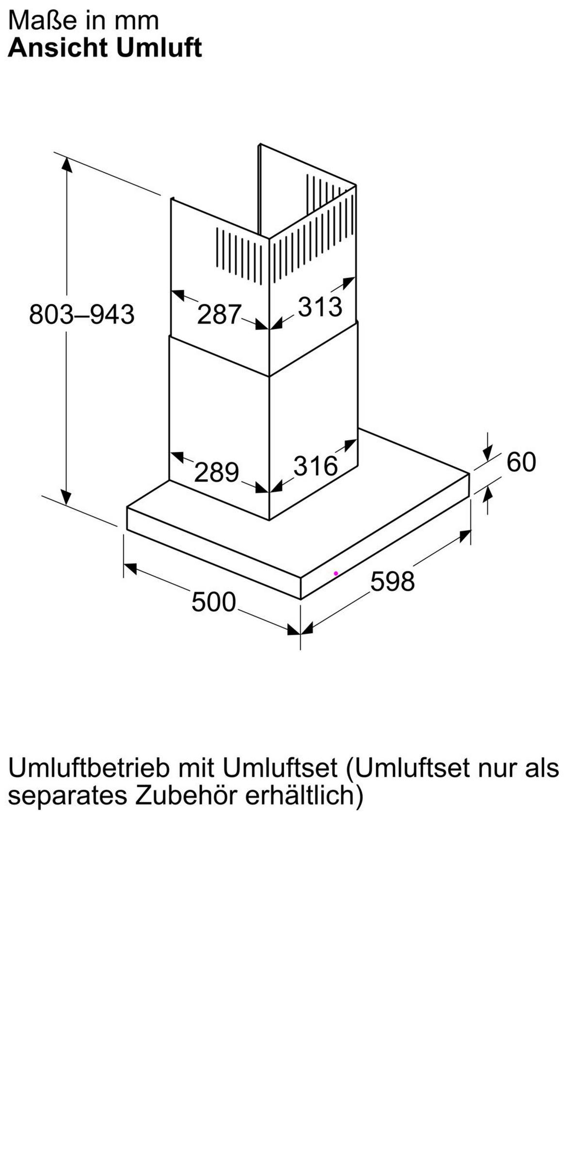 Dunstabzugshaube DWB65CC65 - Schwarz, MODERN, Metall (59,8/89,5/50cm) - Bosch