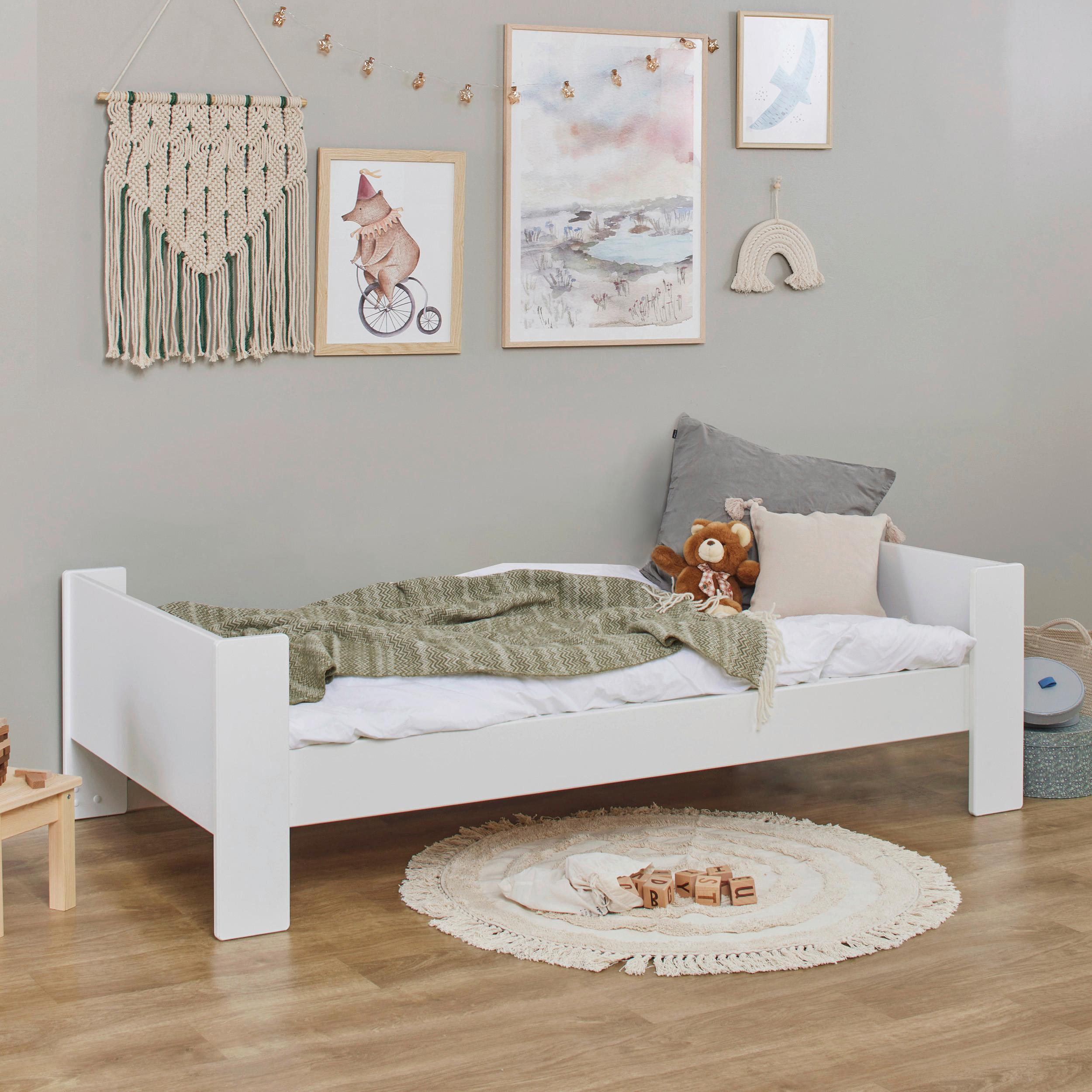 Kinder-/Juniorbett Weiß ca. 90x200 cm - Naturfarben/Weiß, MODERN, Holz/Holzwerkstoff (90/200cm) - MID.YOU