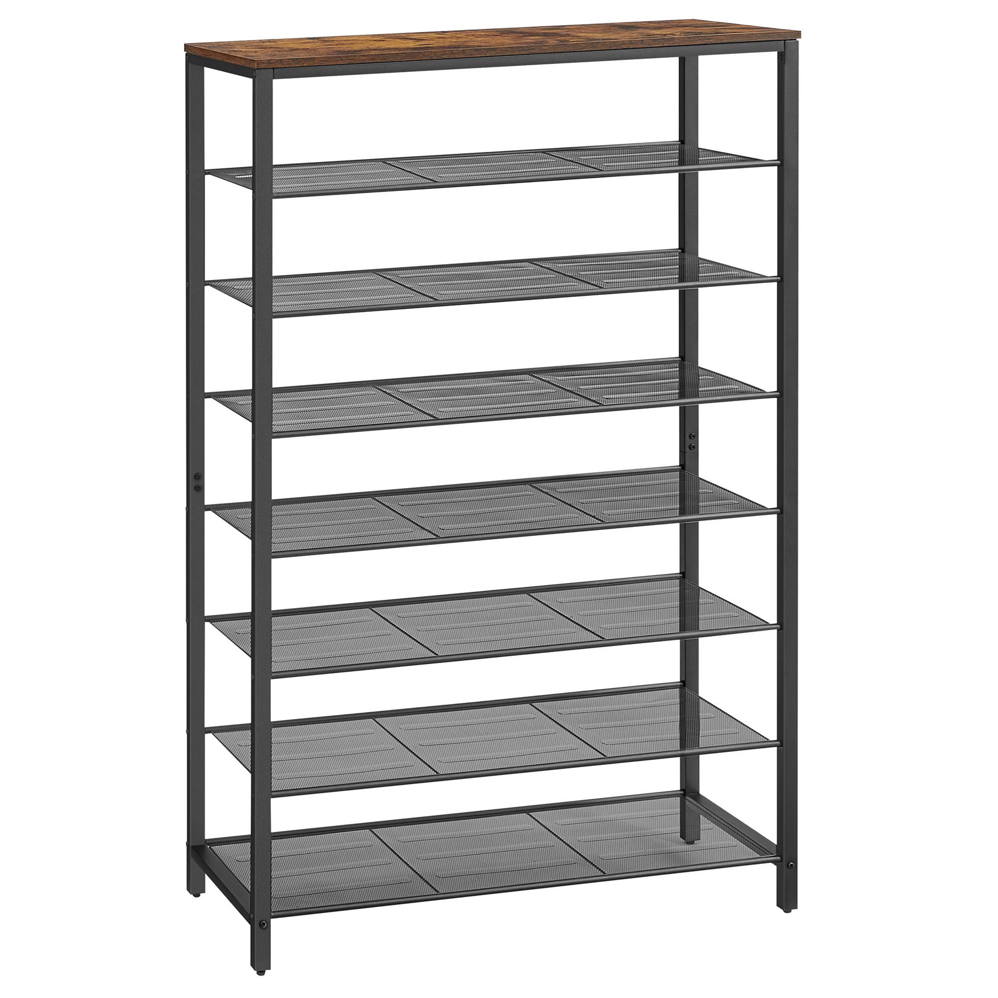 SCHUHREGAL SHOE RACK - Schwarz/Braun, MODERN, Holzwerkstoff/Metall (100/152/30cm) - MID.YOU
