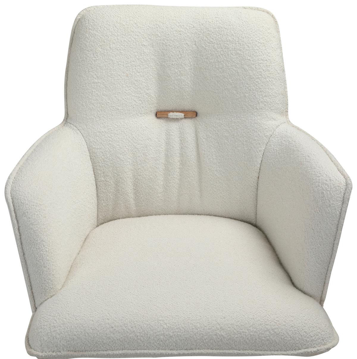 KRZESŁO Z PODŁOKIETNIKAMI TOKIO 2.0 - kolor dębowy/kremowy, Design, drewno/tkanina (60,5/87/63,5cm) - Novel