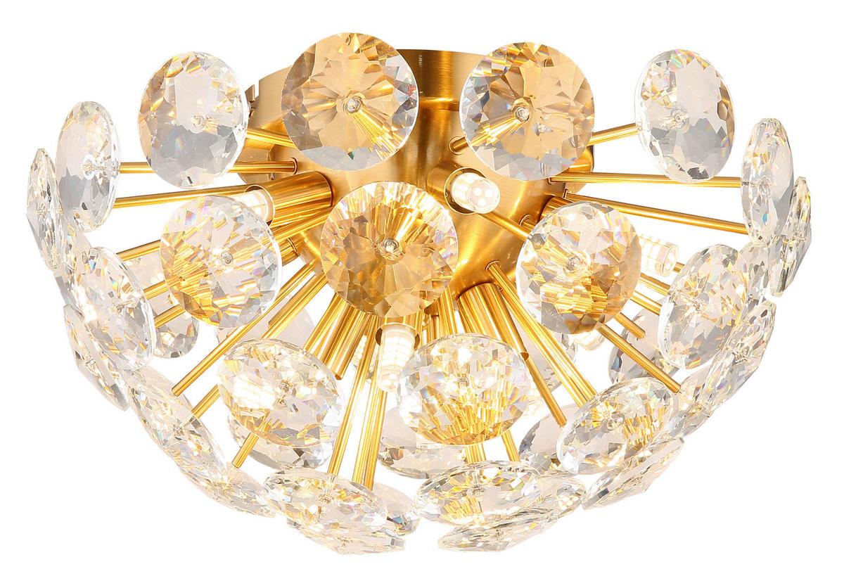 DECKENLEUCHTE 16047D VIRINA - Klar/Goldfarben, Konventionell, Glas/Metall (39/22cm) - Globo