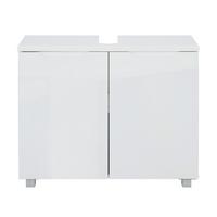 Waschbeckenunterschrank In Weiss - Weiss/Silberfarben, Modern, Holzwerkstoff/Kunststoff (80/66/32cm) - Mömax