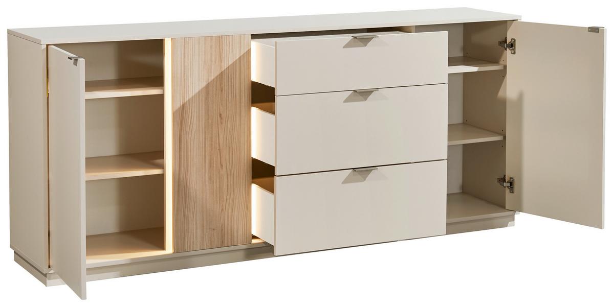 Sideboard Alex Kaschmir ca. 193x83x40cm - Kaschmir/Silberfarben, Design, Holzwerkstoff/Kunststoff (193/83/40cm) - MID.YOU