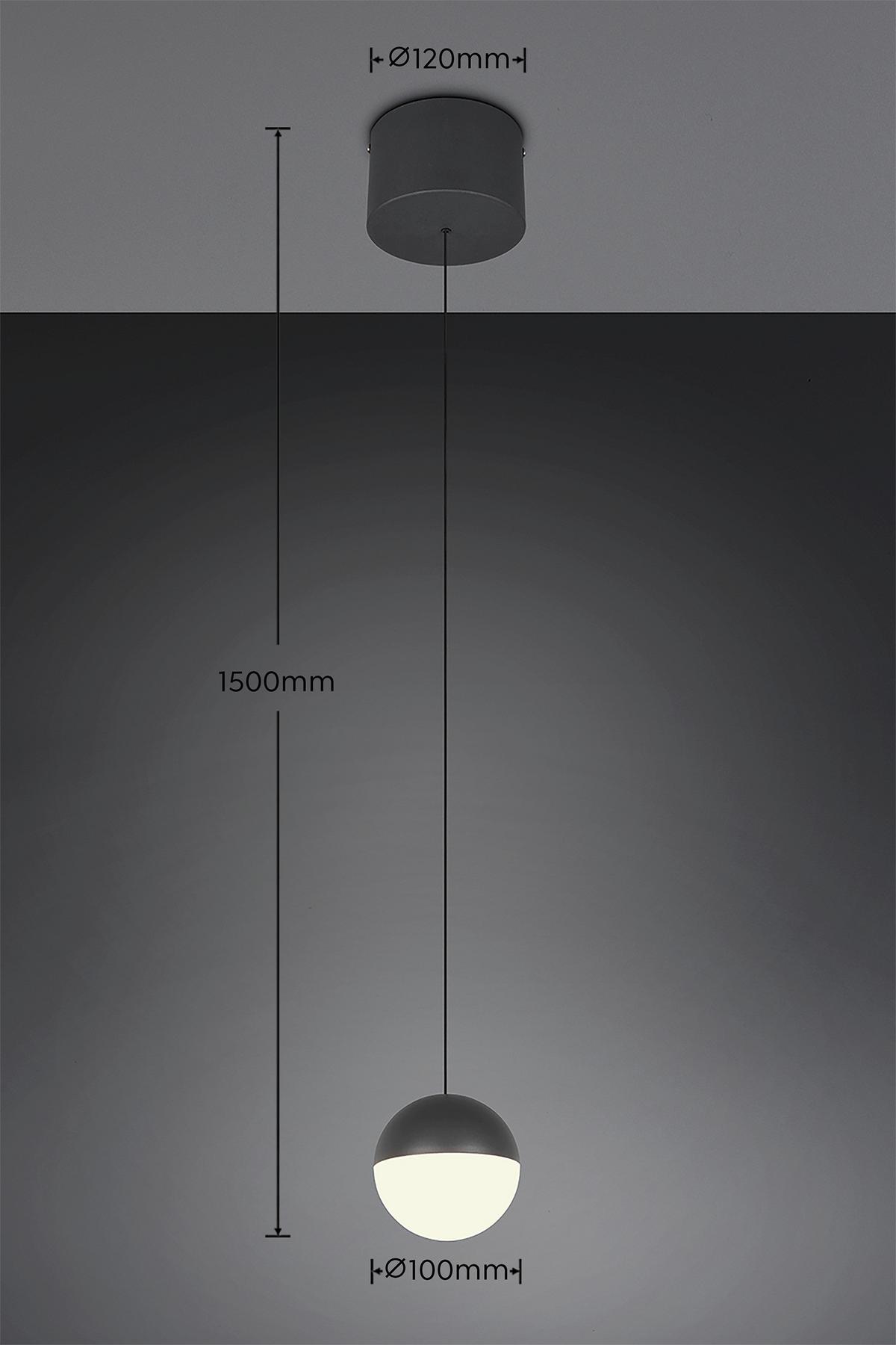 Led Függőlámpa Sestine 1 Égős - fekete/fehér, Modern, műanyag/fém (11/150cm) - Mömax