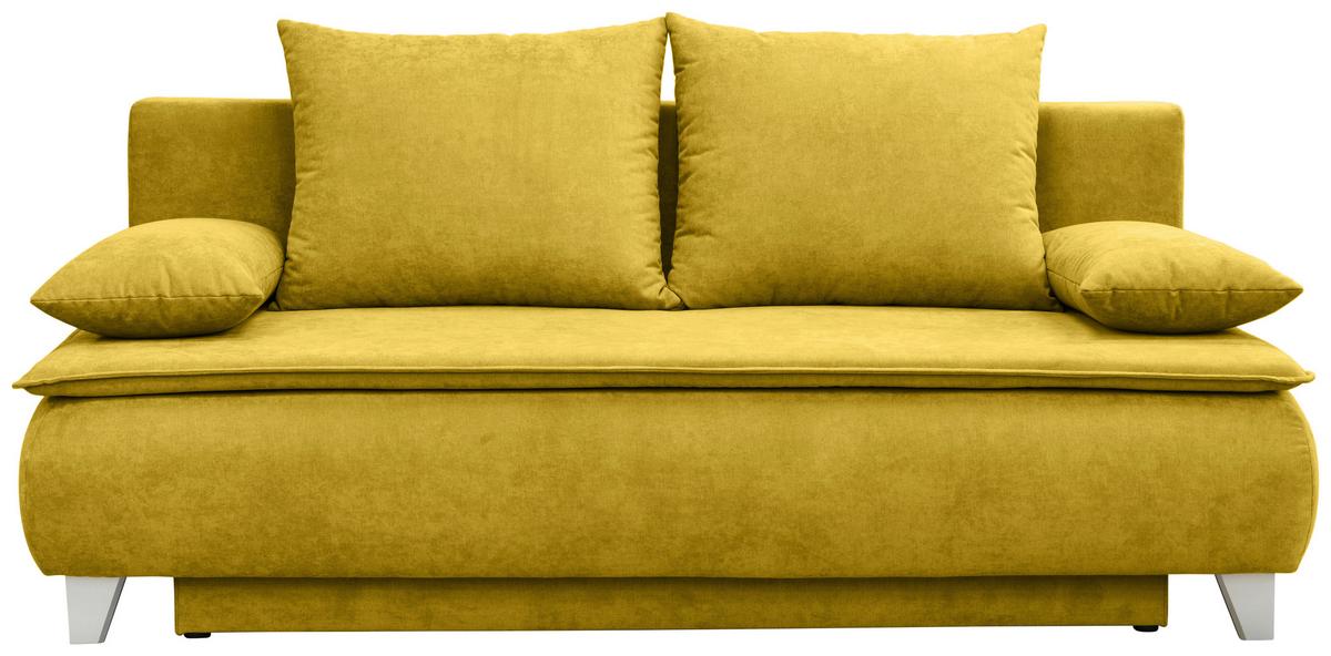 Canapea extensibilă MONA - galben, Modern, textil (208/100/106cm) - Modern Living