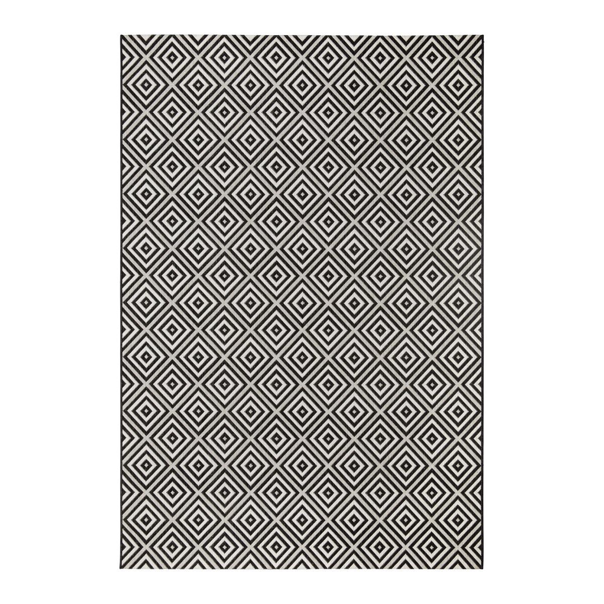 Covor cu țesătură plată Noah - alb/negru, Modern, plastic (160/230cm) - Mömax