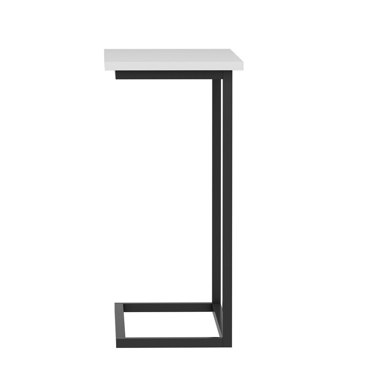 BEISTELLTISCH NARIN BEISTELLTISCH - Weiss/Schwarz, Design, Holzwerkstoff/Metall (64/30/62cm) - Livetastic