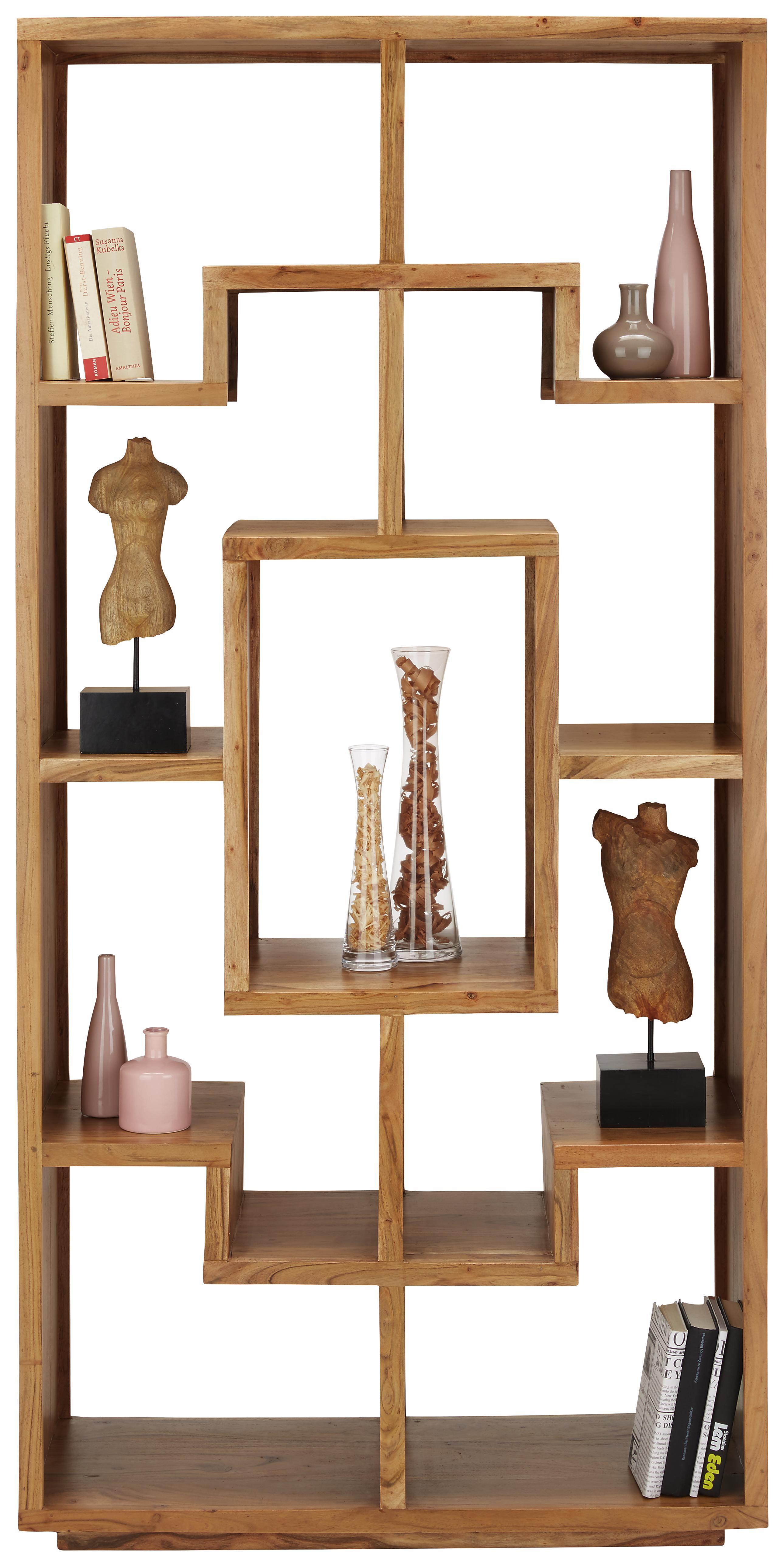 Raumteiler Naturfarben - Akaziefarben, LIFESTYLE, Holz (90/190/35cm) - Premium Living