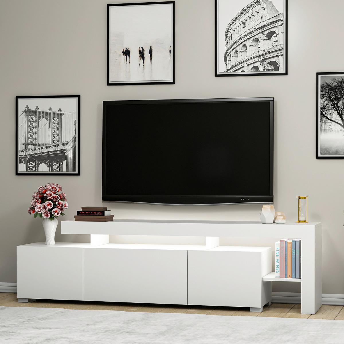 LOWBOARD BELIZ TV-SCHRANK - Weiss, Design, Holzwerkstoff (192/53/37cm) - Livetastic