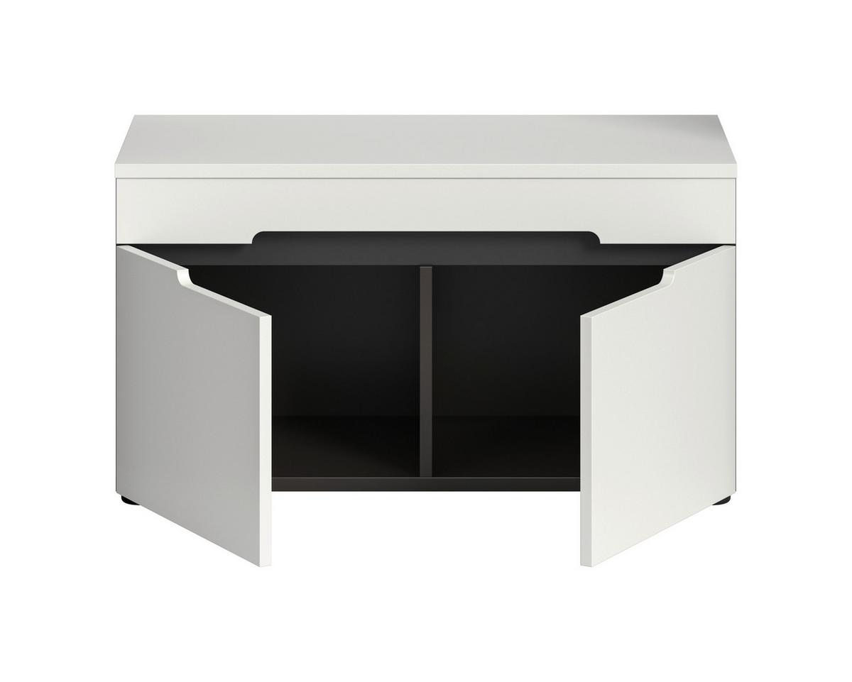 Garderobna Klop Canu, Bela, Siva - siva/črna, Design, umetna masa/leseni material (80/45/37cm) - Livetastic