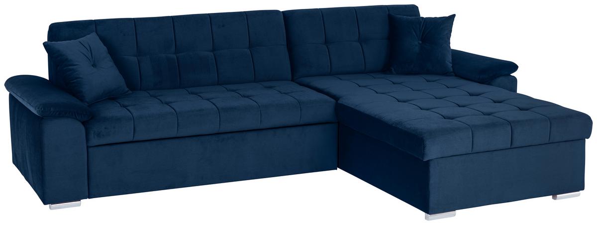 NAROŻNIK KEATON INDIGO - niebieski, Basics, tkanina (263/169cm) - Livetastic