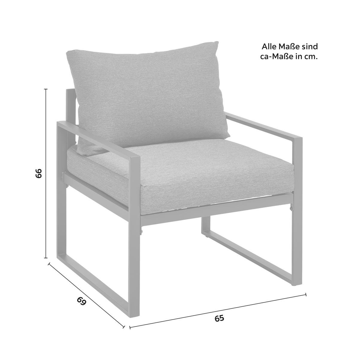 Loungegarnitur-Set Louisiana Anthrazit - Anthrazit/Schwarz, Modern, Glas/Textil (179/66/69cm) - Mömax