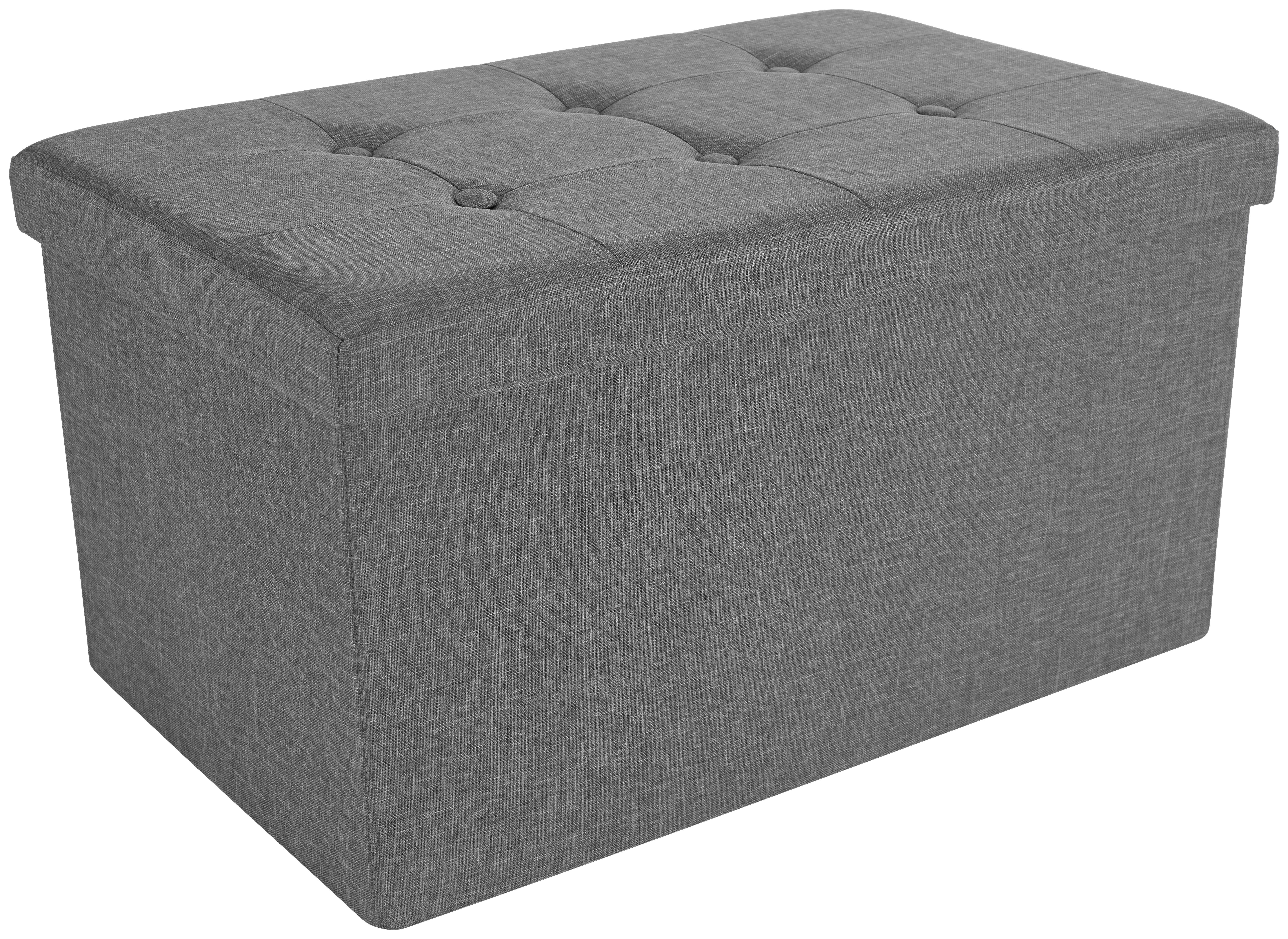 Bancă Franz - gri, Modern, lemn/textil (70/38/38cm) - Modern Living